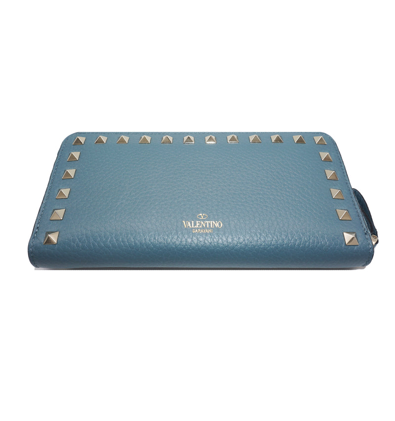 VALENTINO Rockstud Continental Leather Wallet.