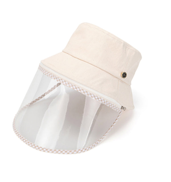 White Sand Lucete Face Shield Hat Beige.