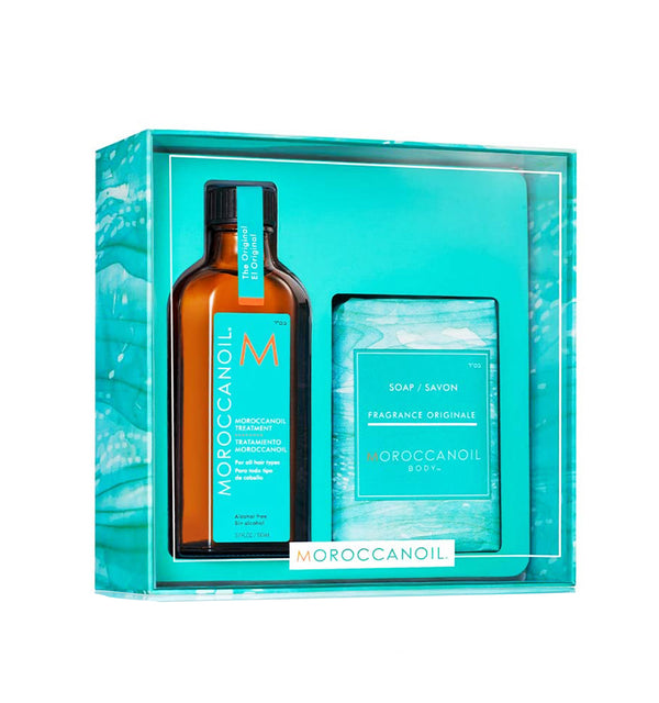 Moroccanoil Treatment Original 3.4oz With Soap Set.
