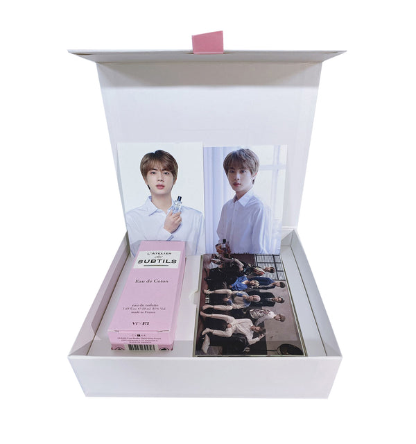 VT X BTS L'ATELIER Perfume 50ml COTON - JIN (15 BTS Photo Cards and Pop up Postcard + A Random Standee)