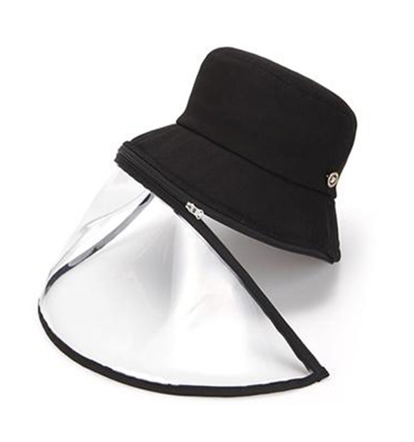 White Sand Lucete Face Shield Hat Black.