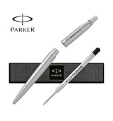 Parker Jotter Ballpoint Pen in Stainless Steel.